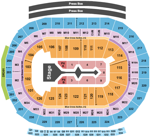 Little Caesars Arena Shakira Seating Chart