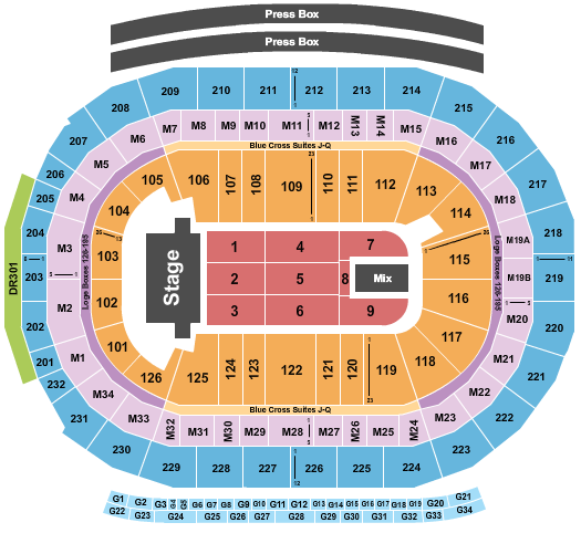 Little Caesars Arena TSO Seating Chart