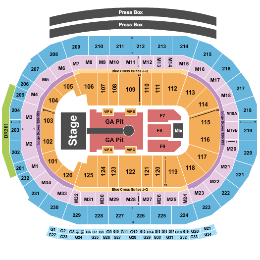 Little Caesars Arena Chainsmokers Seating Chart