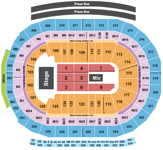Little Caesars Arena Tool Seating Chart