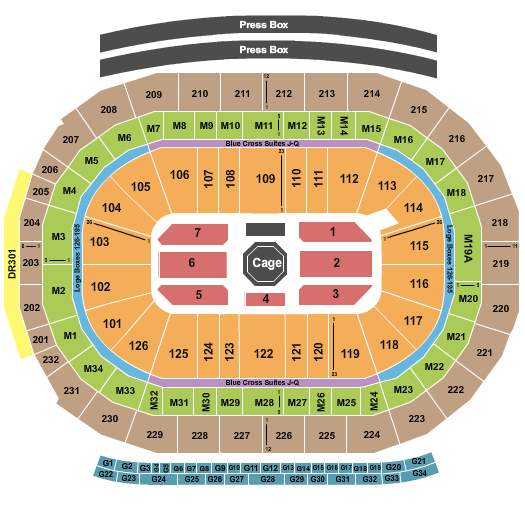 Little Caesars Arena UFC Seating Chart