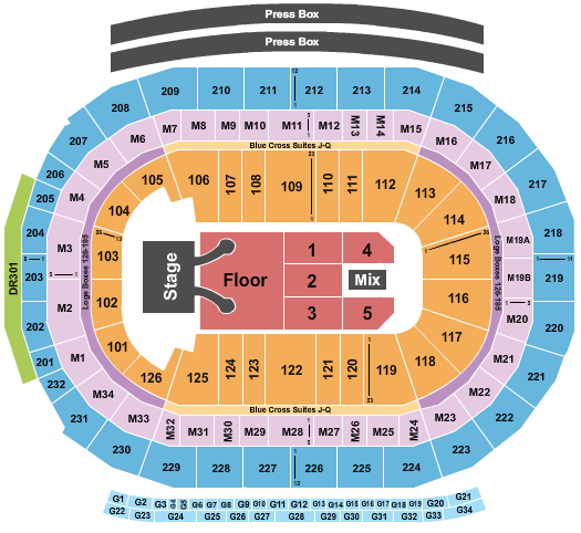 Little Caesars Arena Zac Brown Seating Chart