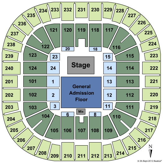 Littlejohn Coliseum Endstage GA Floor Seating Chart