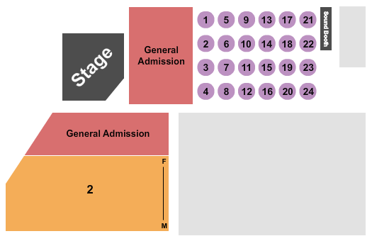 Ludlow Garage Endstage GA Tables 2 Seating Chart