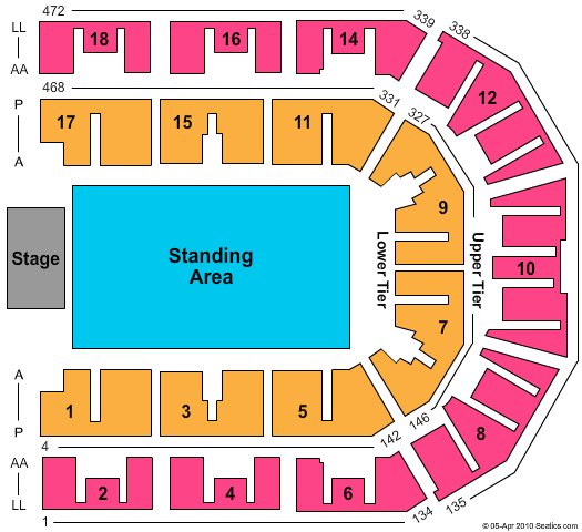 M&S Bank Arena End Stage GA Seating Chart