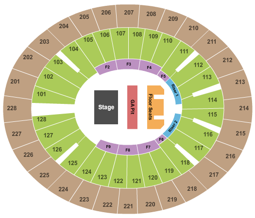 Lloyd Noble Center Lady A Seating Chart