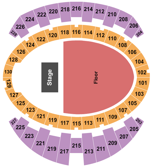 Long Beach Arena at Long Beach Convention Center Endstage GA Floor Seating Chart