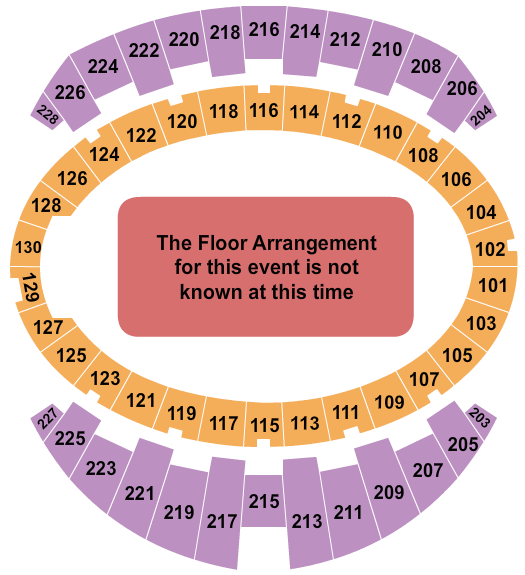 Detailed Seating Chart for Long Beach Arena at Long Beach Convention Center - Seating Capacity of 13500