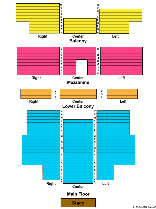 The Long Center For The Performing Arts - IN End Stage Seating Chart