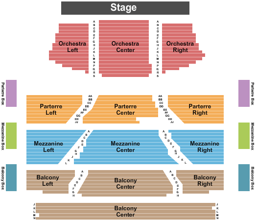 Long Center for the Performing Arts - TX End Stage Seating Chart