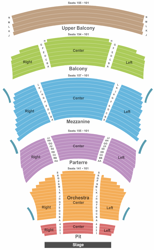 Dell Hall at Long Center For The Performing Arts Endstage GA Pit Seating Chart