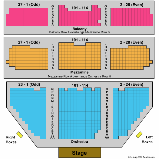 Longacre Theatre End Stage Seating Chart