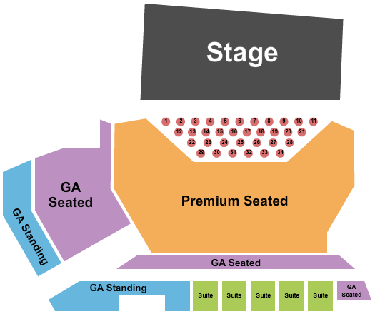 Longhorn Ballroom GA/Premium/Tables Seating Chart