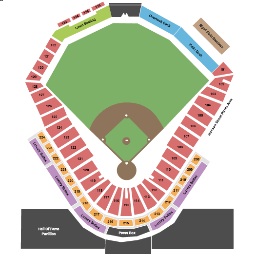 Louisville Slugger Field Standard Seating Chart