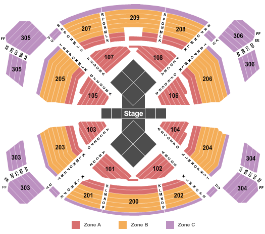 Mirage Theater Seating Chart