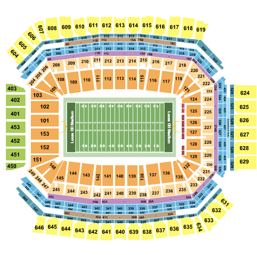 Lucas Oil Stadium Bands of America 3 Seating Chart