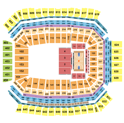 Lucas Oil Stadium Basketball - Half Stadium Seating Chart