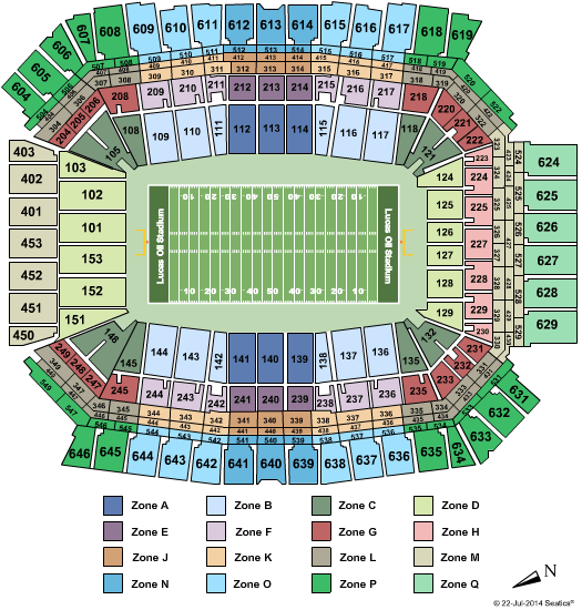 Lucas Oil Stadium Big Ten Int Zone Seating Chart