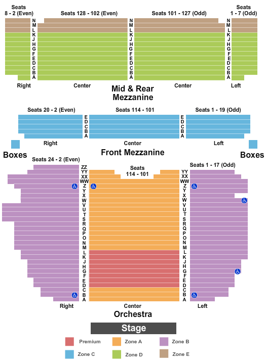 Westgate International Theater Seating Chart