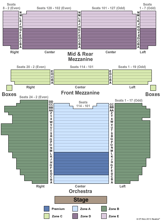 Lunt-fontanne Theatre Endstage Zone 2 Seating Chart