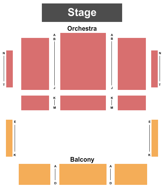 Luth Concert Hall At Prior PAC End Stage Seating Chart