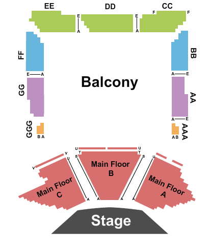 Luther Burbank Center for the Arts - Carston Cabaret End Stage Seating Chart