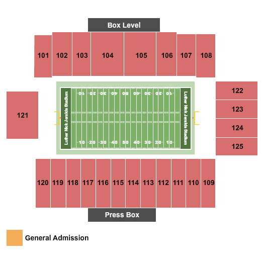 Luther Nick Jeralds Stadium - Fayetteville State University Football Seating Chart