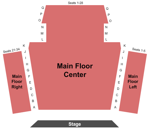 Lyceum Theatre - Arrow Rock Seating Map