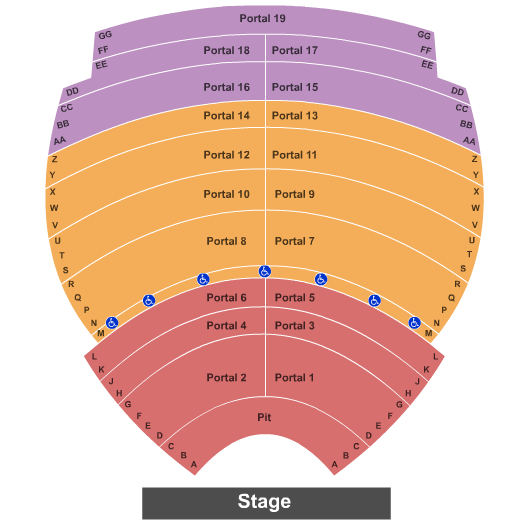 Lyell B Clay Concert Theatre - WVU End Stage Seating Chart