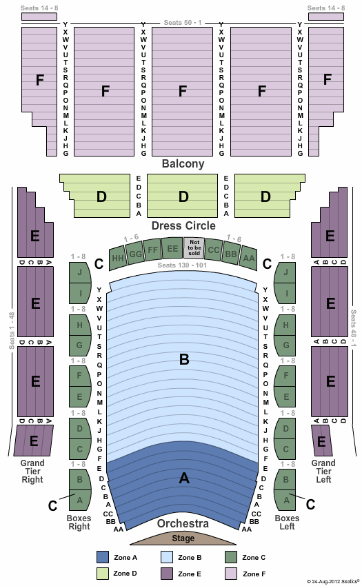 Lyric Opera House - MD Cirque Zone Seating Chart