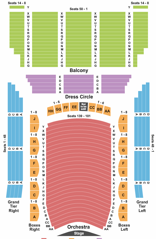 Lyric Opera House - MD Endstage Int Zone Seating Chart