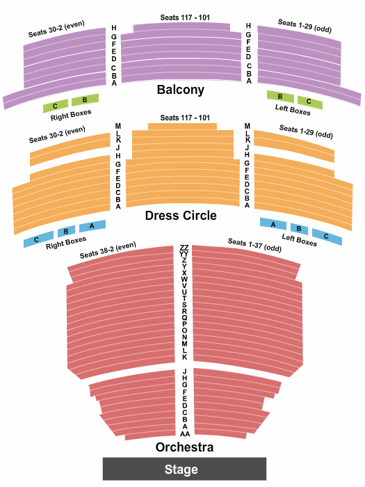 Lyric Theatre - New York Seating Map