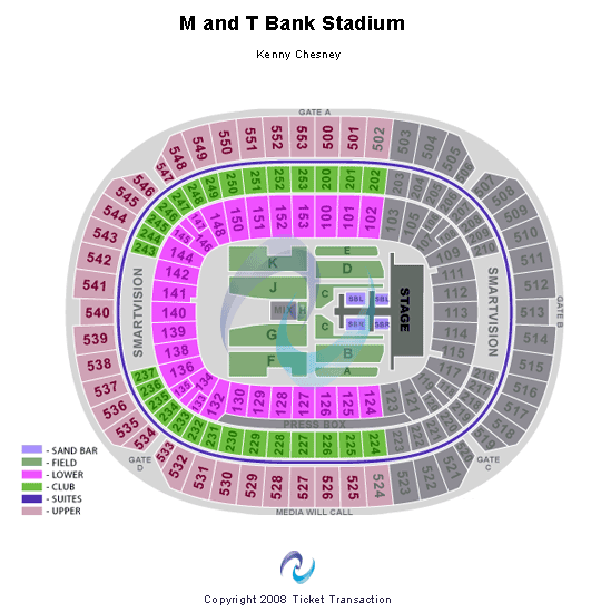 M&T Bank Stadium Kenny Chesney Seating Chart
