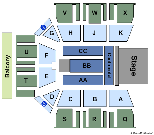 OceanFirst Bank Center End Stage Cont Floor Seating Chart