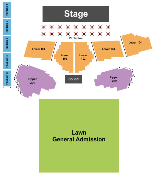 MAD Amphitheater Endstage Pit Tables 2 Seating Chart