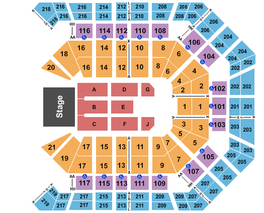 seating chart for MGM Grand Garden Arena Ana Gabriel - eventticketscenter.com