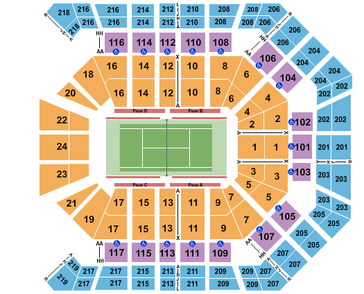 MGM Grand Garden Arena Tennis Seating Chart