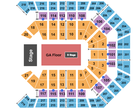 MGM Grand Garden Arena Tewnty One Pilots Seating Chart