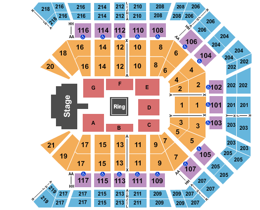 MGM Grand Garden Arena WWE Seating Chart