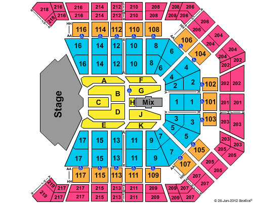 MGM Grand Garden Arena ACMA Seating Chart