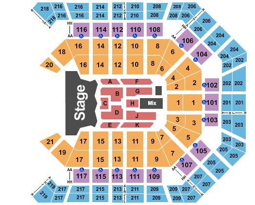 MGM Grand Garden Arena ACM Awards Seating Chart