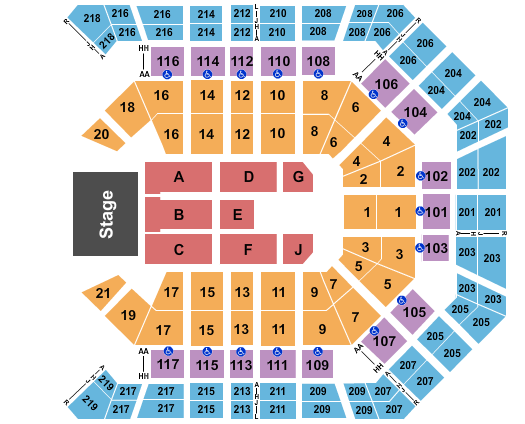 seating chart for MGM Grand Garden Arena Alejandro Fernandez - eventticketscenter.com