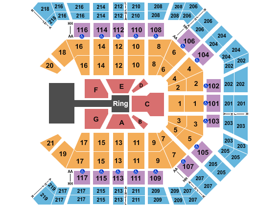 MGM Grand Garden Arena All Elite Wrestling Seating Chart