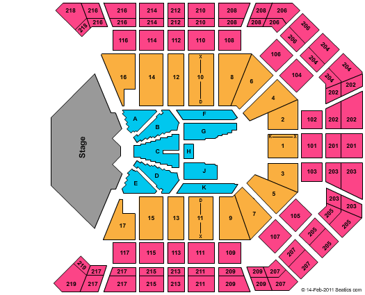 MGM Grand Garden Arena Country Music Awards Seating Chart