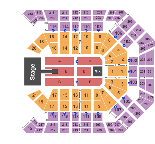 MGM Grand Garden Arena Endstage w/ Catwalk Seating Chart