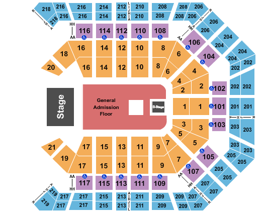 MGM Grand Garden Arena Endstage GA Floor 2 Seating Chart