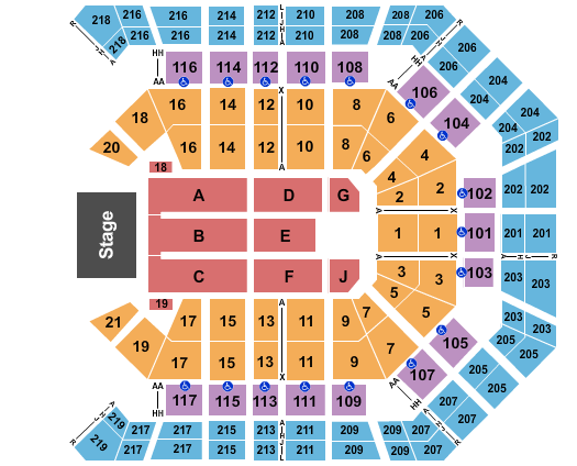 seating chart for MGM Grand Garden Arena Jimmy Buffet - eventticketscenter.com