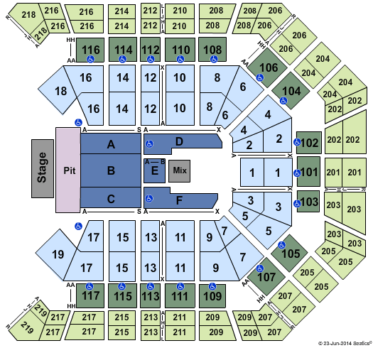 MGM Grand Garden Arena Kings of Leon Seating Chart