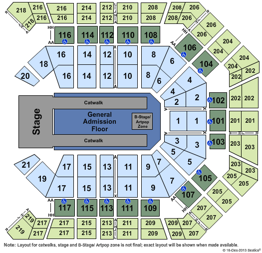 MGM Grand Garden Arena Lady Gaga Seating Chart