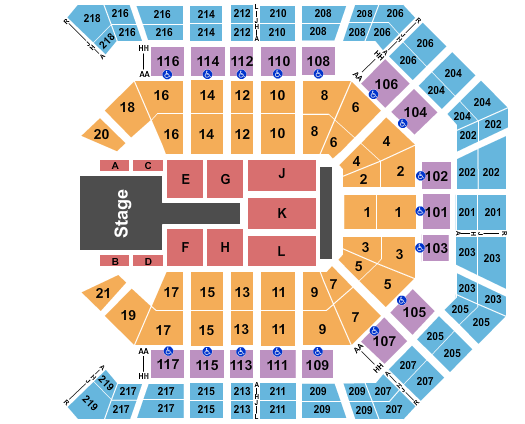 seating chart for MGM Grand Garden Arena Ozuna - eventticketscenter.com